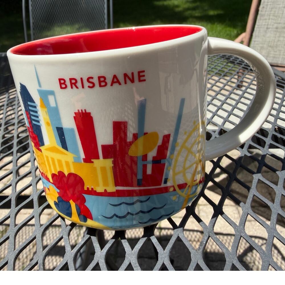 Starbucks Brisbane Austrailia You Are Here Collection Mug White Red NWT 14 Oz.